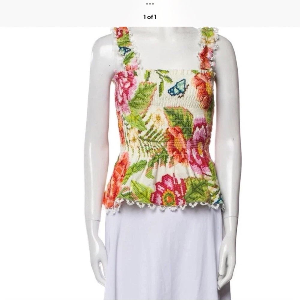 FARM RIO FLORAL TOP S NWT